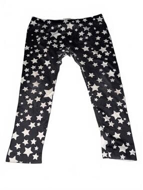Pony Tails Black and White Star Pattern Leggings